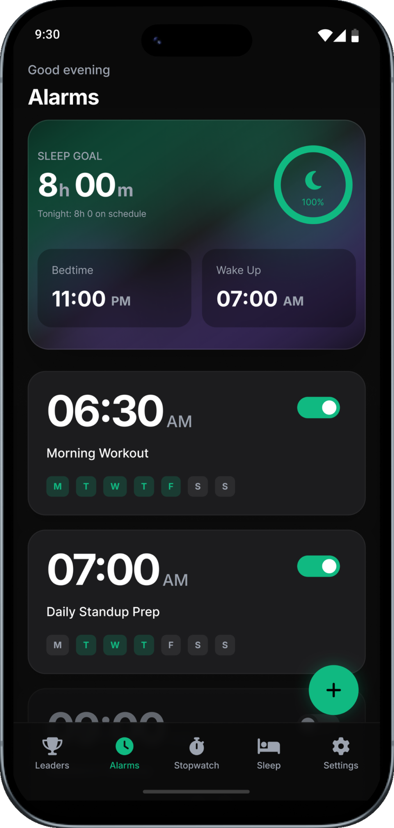 Alarms list